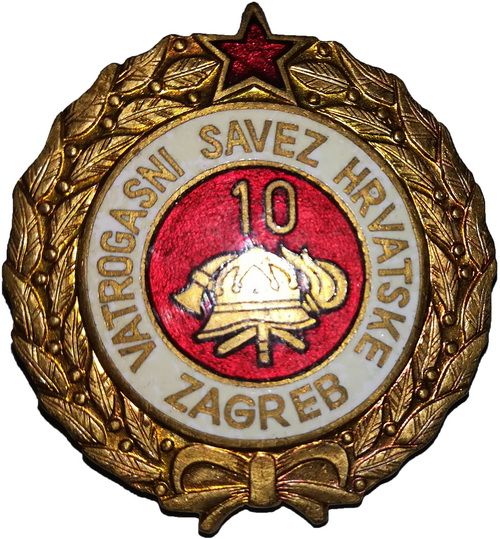 VM 2037  Vatrogasna spomenica za 10 godišnji aktivan rad u dobrovoljnom vatrogastvu A (1963   1990)